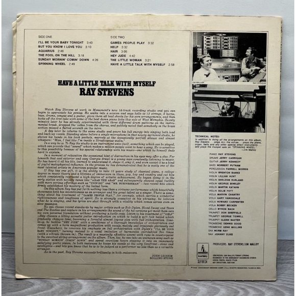 Ray Stevens Have a Little Talk with Myself Vinyl LP Promo 1969 Monument 18134 - Picture 5 of 6